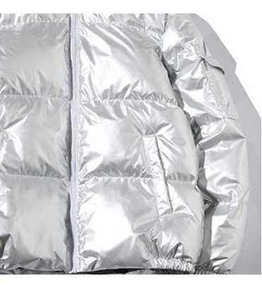 Metallic Hooded Puff...